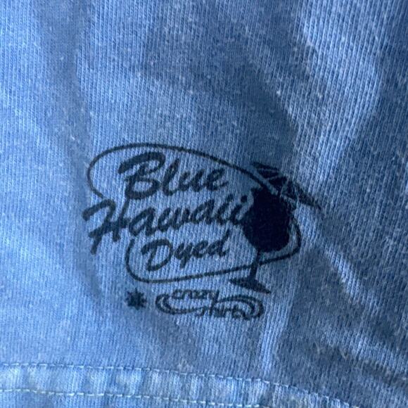 Crazy Shirts Garment Dyed Men's Tee Shirt Blue Hawaii Dye Size L Island Style - Picture 6 of 8